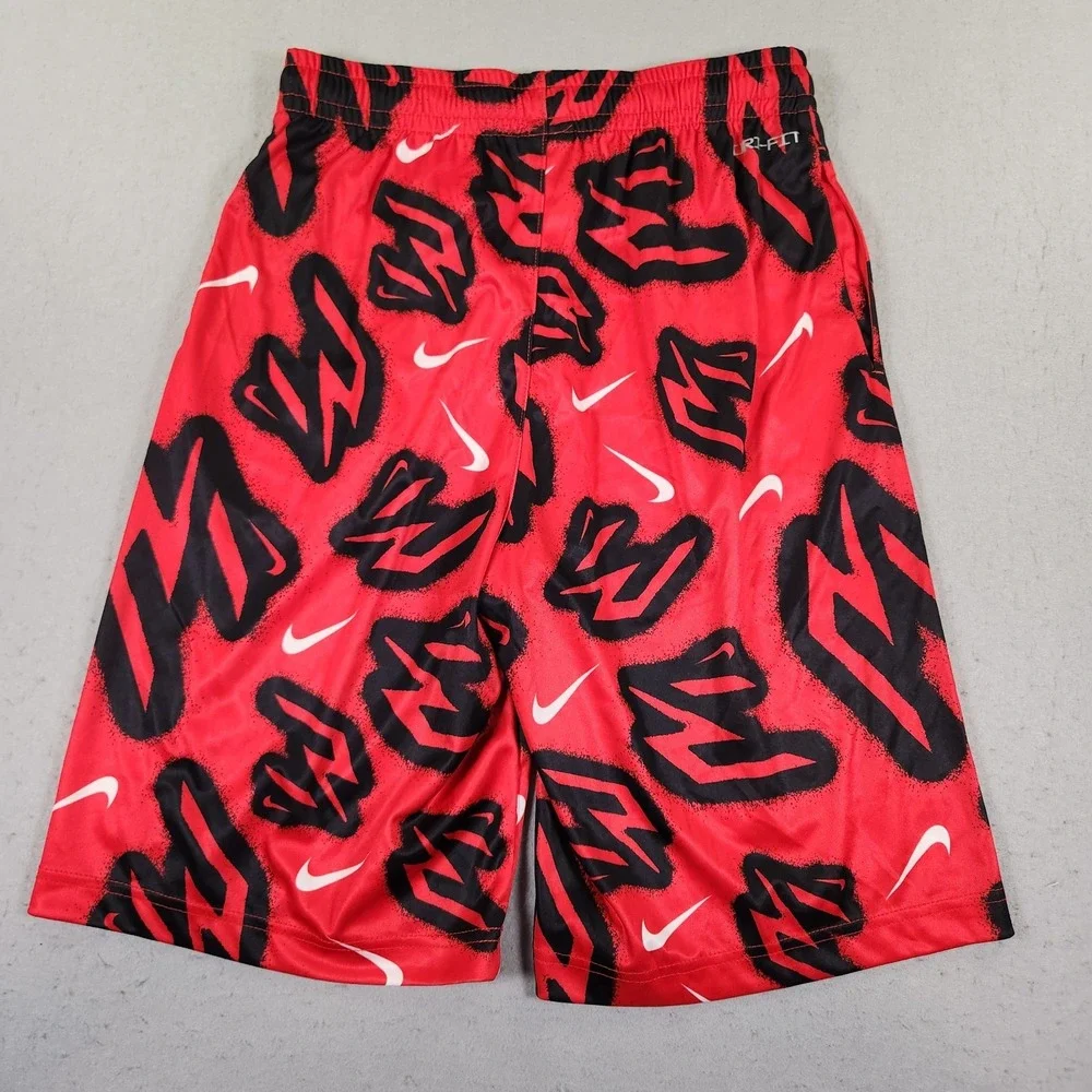 Nike Boys Training Shorts Baggy Pockets Size Youth XL All Over Print NWT